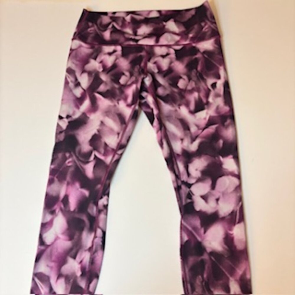 lululemon athletica Purple Floral Print Leggings Size 12
